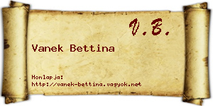 Vanek Bettina névjegykártya